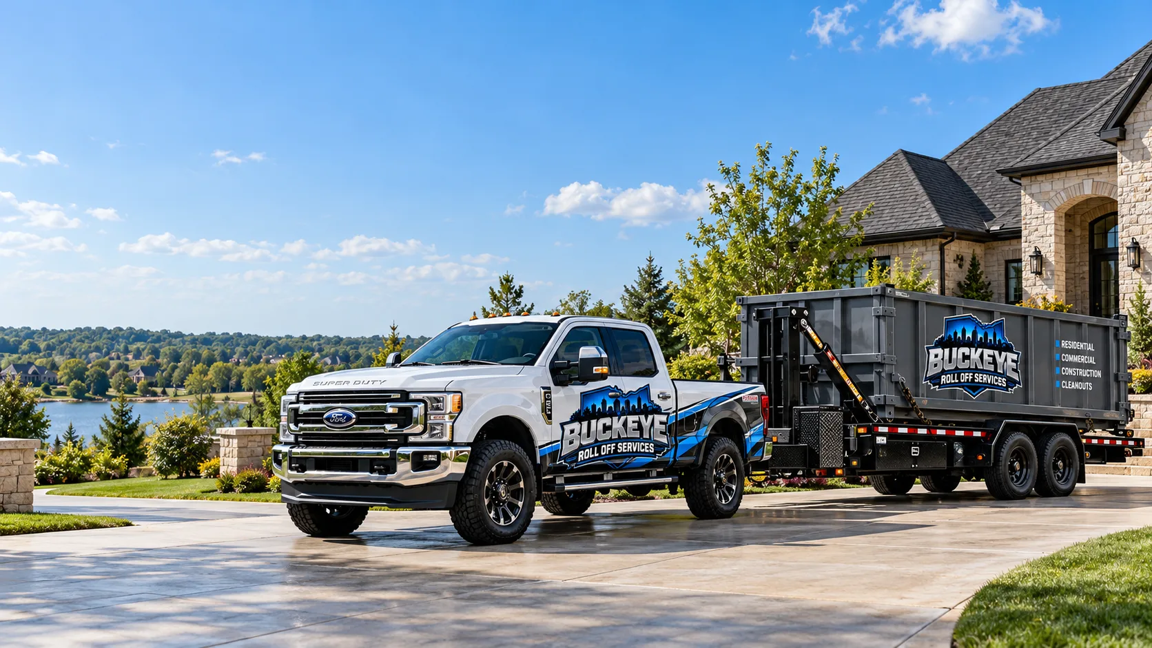 Buckeye truck and dumpster concept illustration